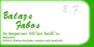 balazs fabos business card